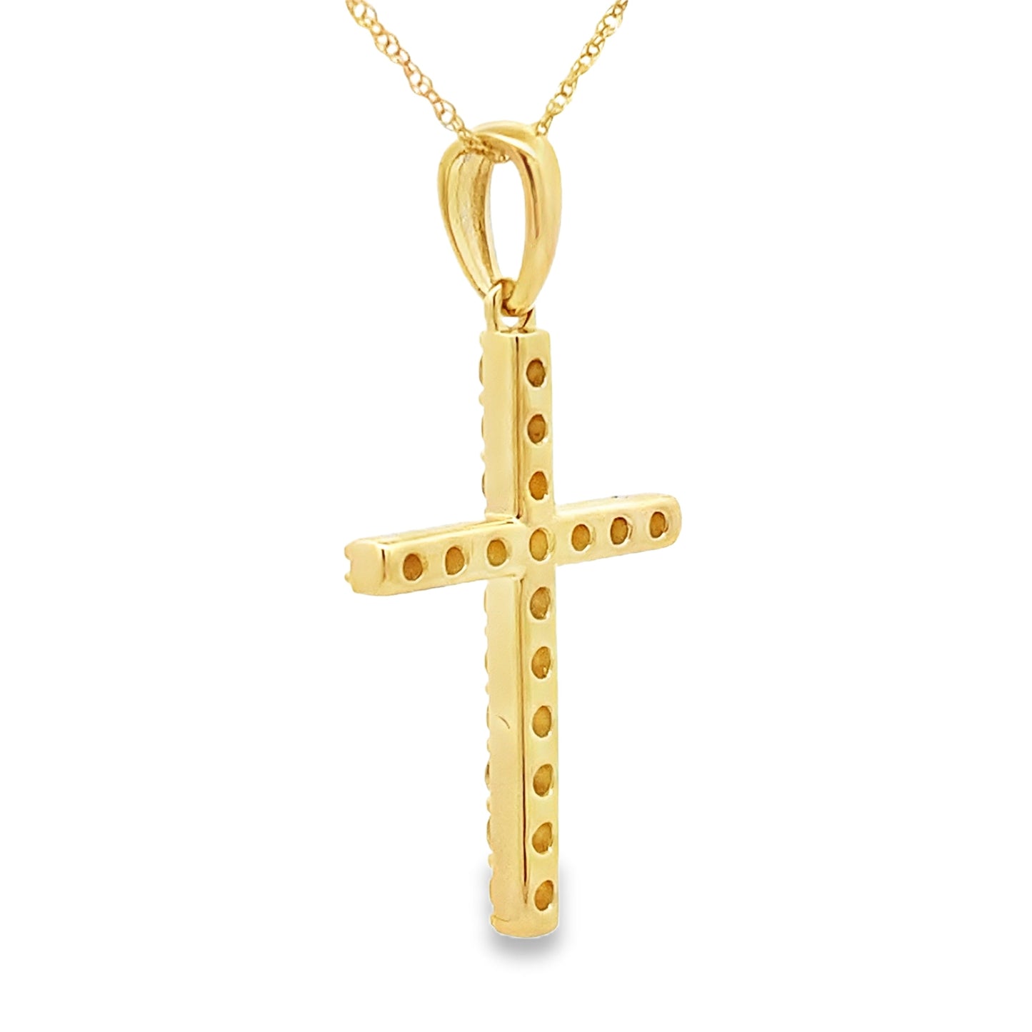 .45ct Diamond Cross Religious Pendant 14KT Yellow Gold Bids.com