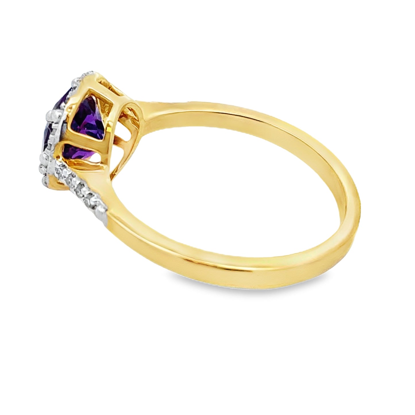 Natural 1.35ct Amethyst Diamond Ring 10KT Yellow Gold Bids.com