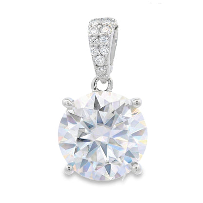 Genuine 4.00ct Moissanite Pendant Sterling Silver Bids.com