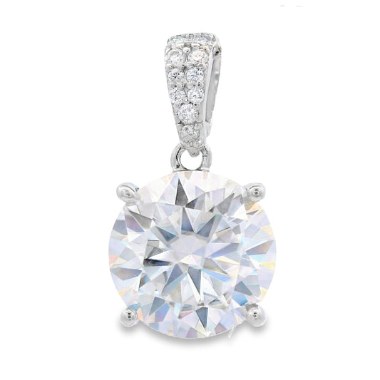 Genuine 4.00ct Moissanite Pendant Sterling Silver Bids.com