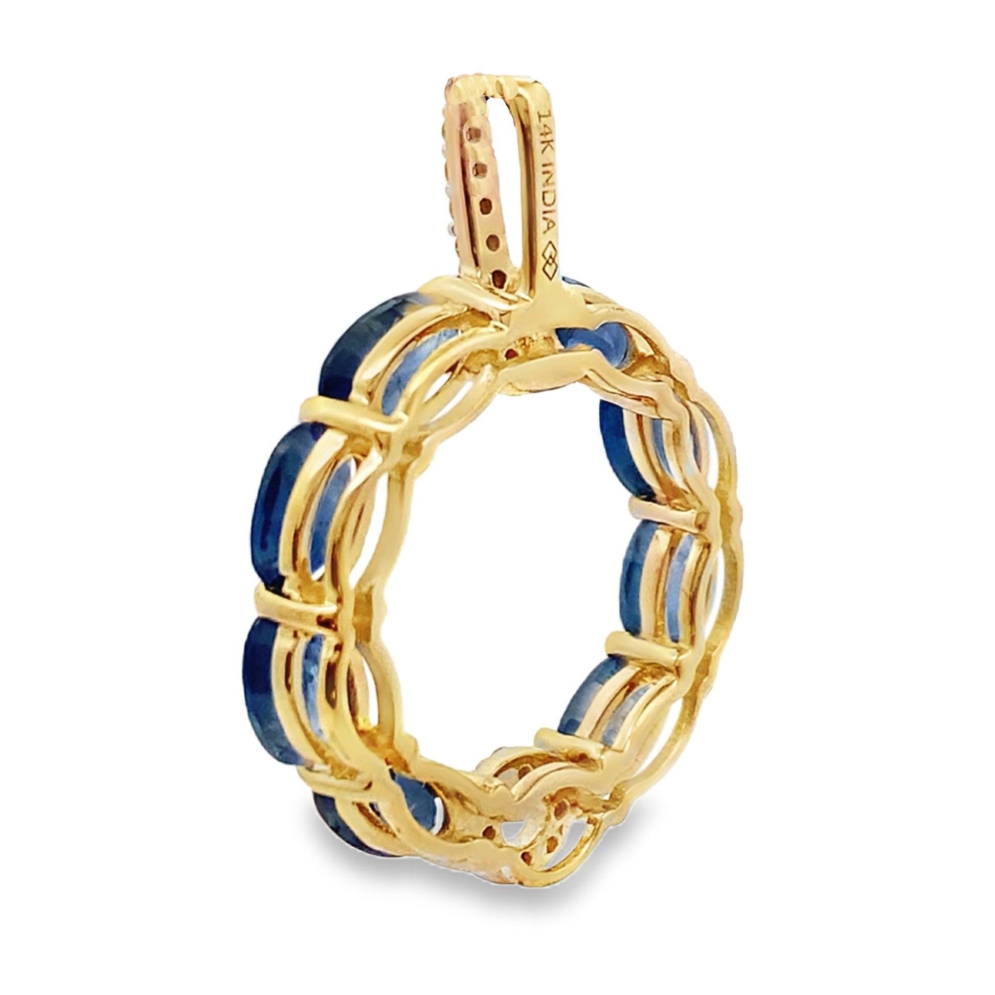 Sapphire Diamond Fashion Pendants 14KT Yellow Gold Bids.com