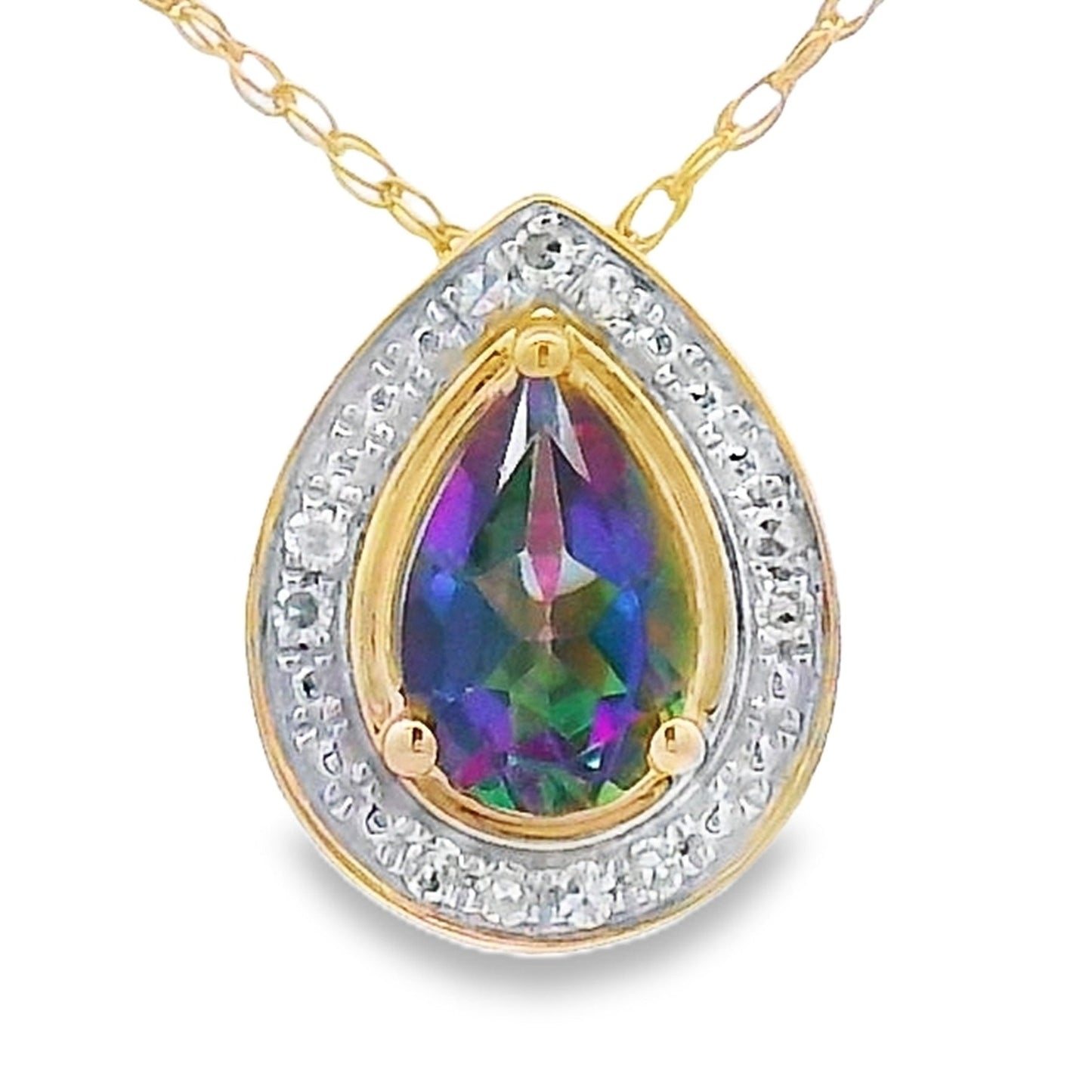 Mystic Fire Topaz Fashion Pendants 10KT Yellow Gold Bids.com