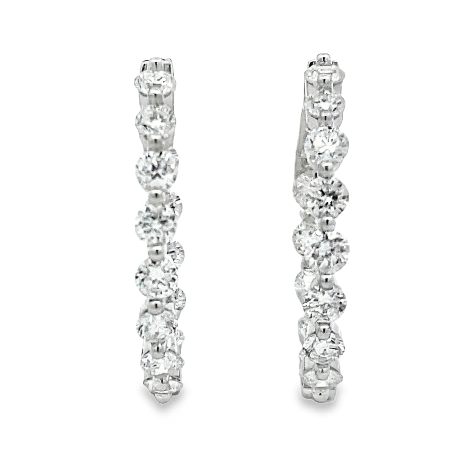 3.10ct Lab Grown Diamond Hoop Earrings Sterling Silver Bids.com