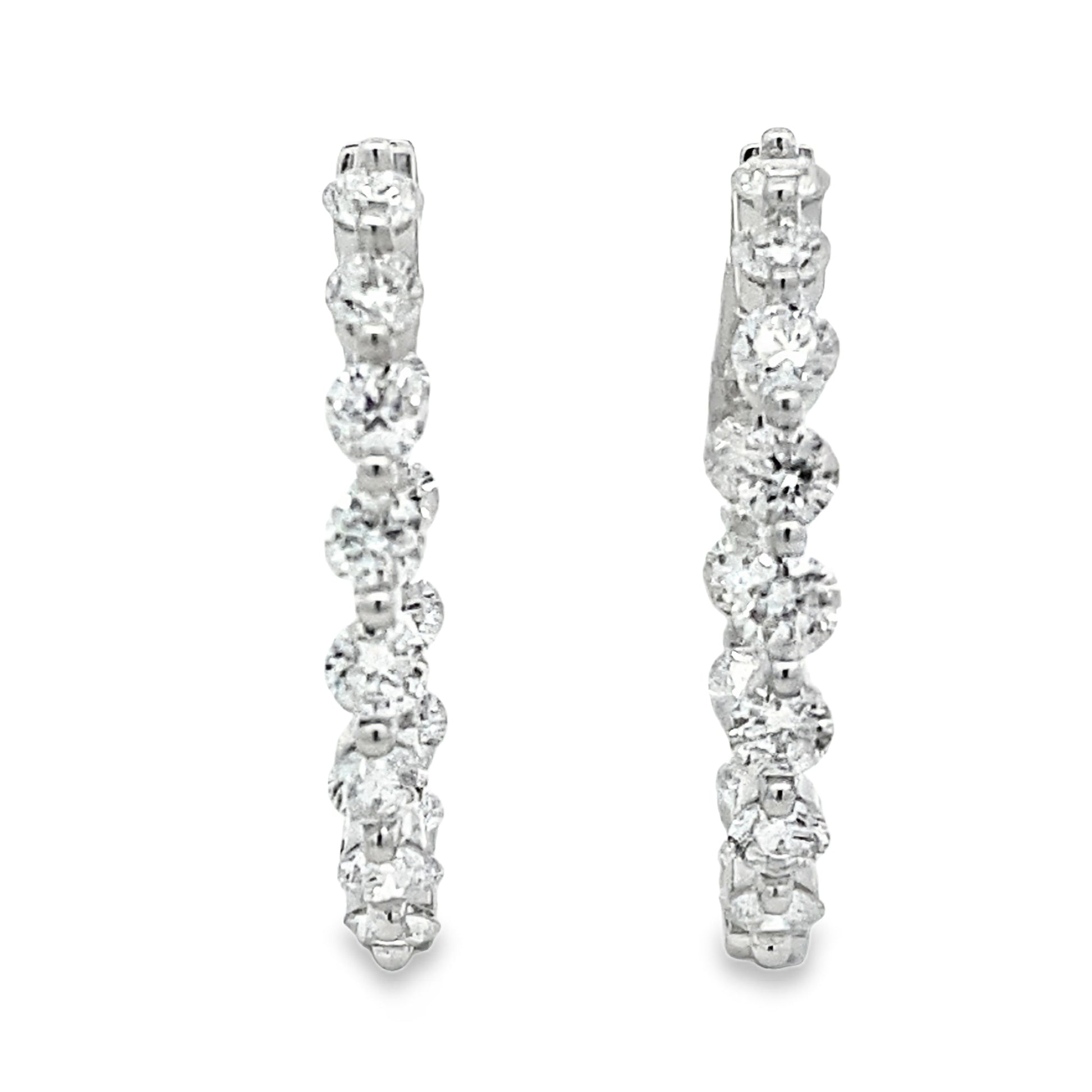 3.10ct Lab Grown Diamond Hoop Earrings Sterling Silver Bids.com