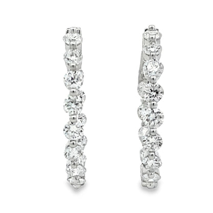 3.10ct Lab Grown Diamond Hoop Earrings Sterling Silver Bids.com