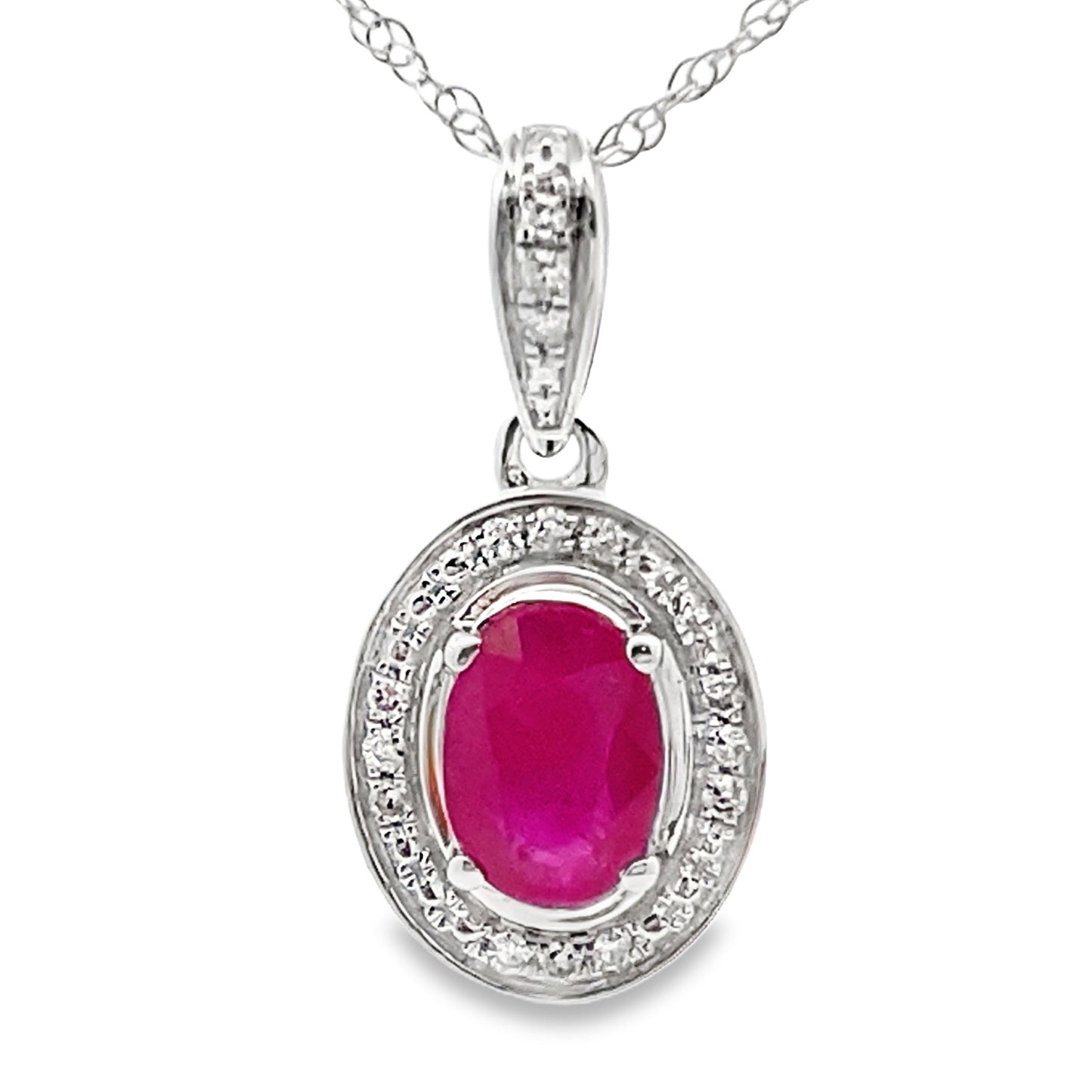 .70ct Ruby Diamond Fashion Pendants 10KT White Gold Bids.com