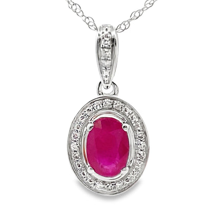 .70ct Ruby Diamond Fashion Pendants 10KT White Gold Bids.com