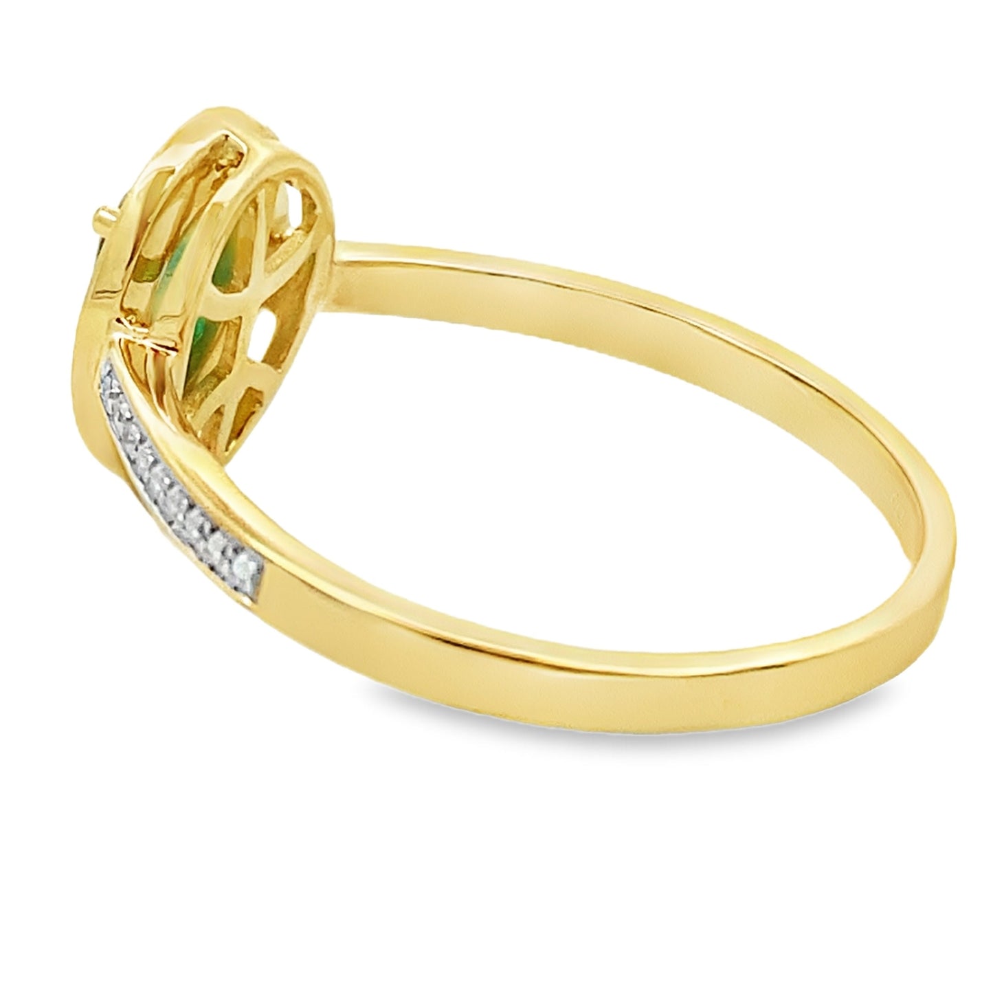 Natural .42ct Emerald Diamond Ring 10KT Yellow Gold Bids.com