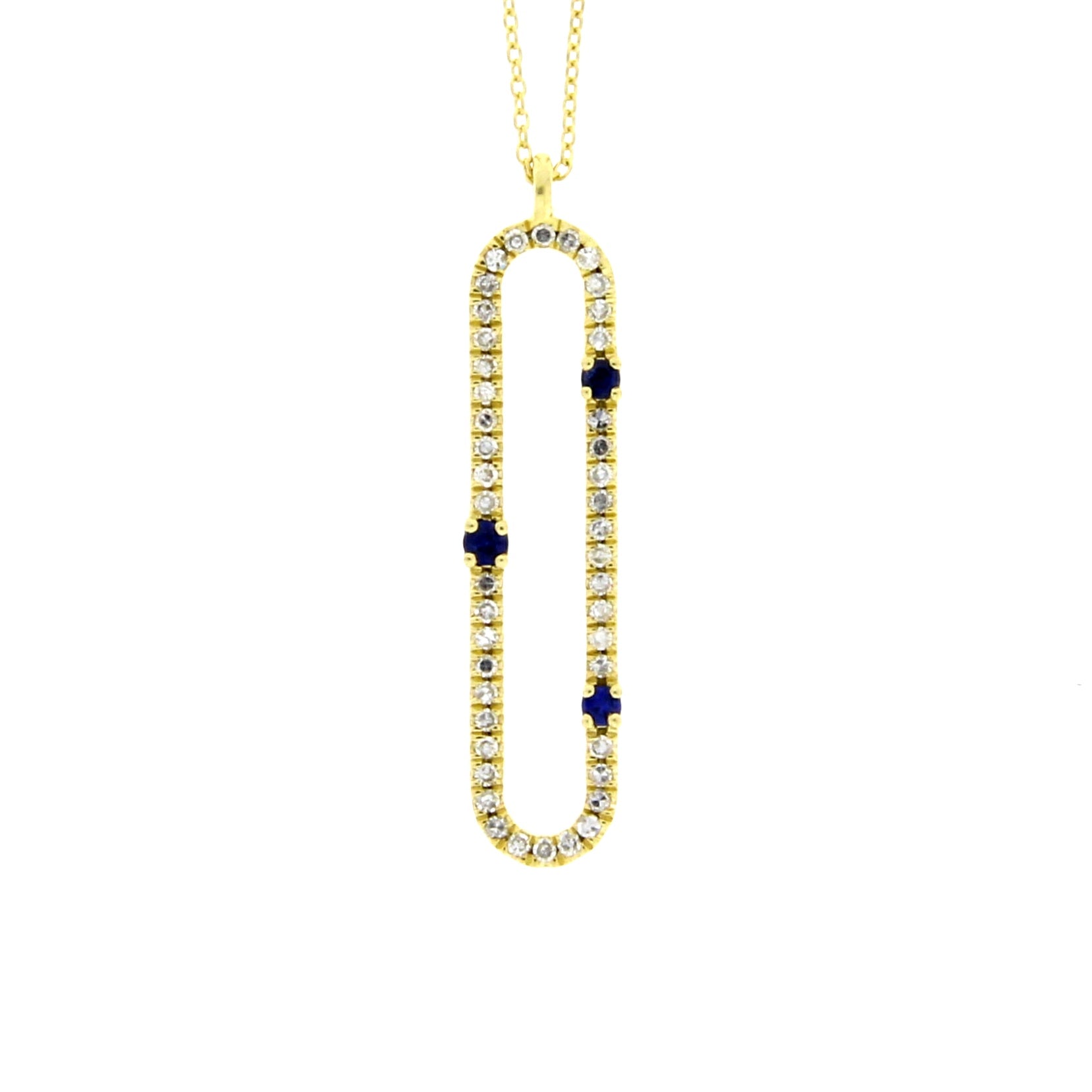 Diamond Sapphire Fashion Pendants 14KT Yellow Gold Bids.com