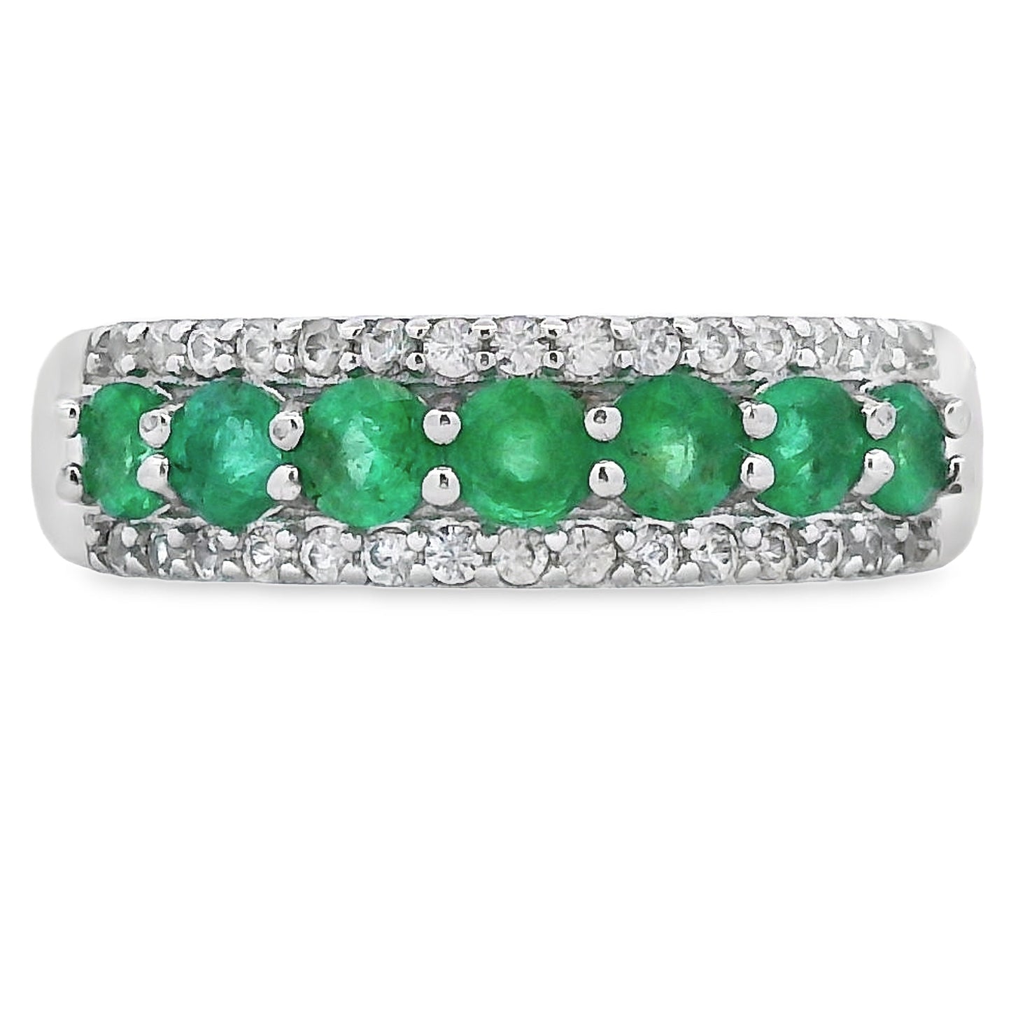 Natural White Topaz 3 Stone Ring Sterling Silver Bids.com