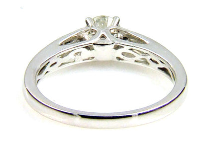 Natural .50ct Diamond Eng Only 14KT White Gold Bids.com