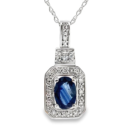 .66ct Sapphire Diamond Fashion Pendants 10KT White Gold Bids.com