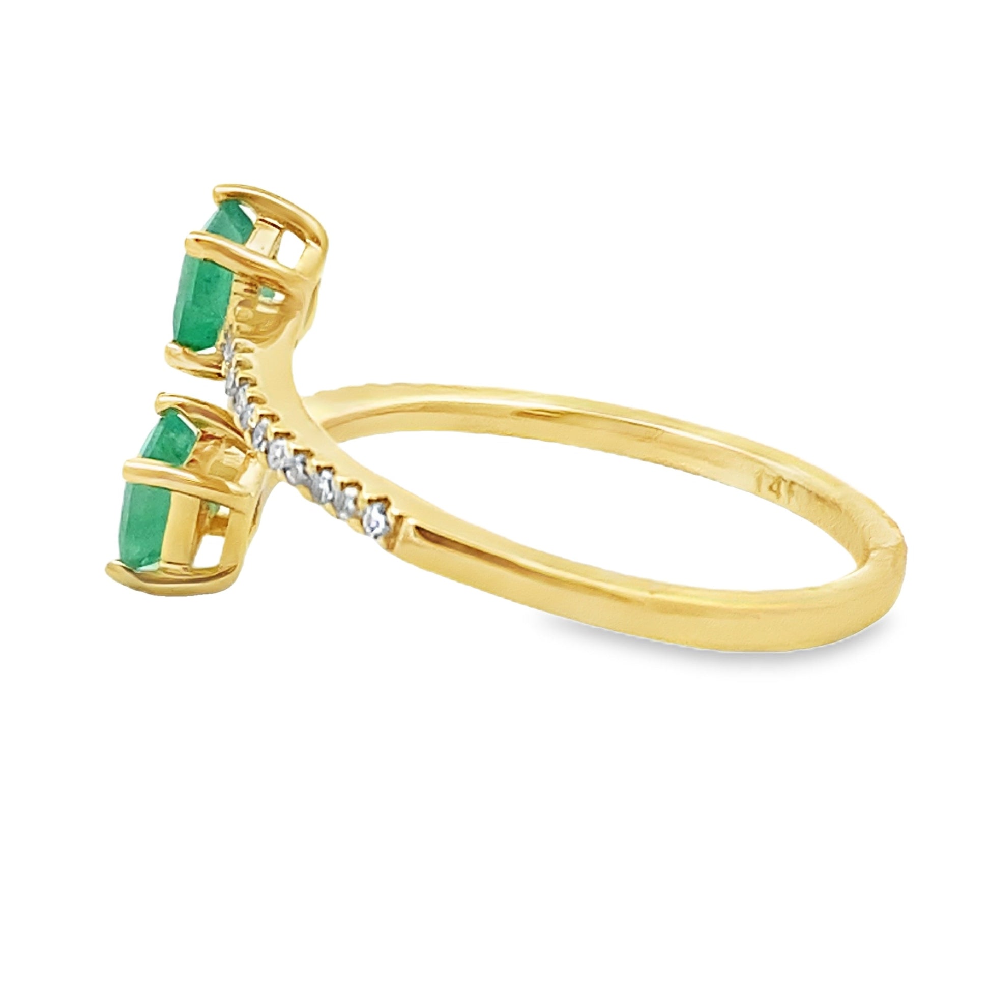 Genuine .47ct Emerald Diamond Ring 14KT Yellow Gold Bids.com