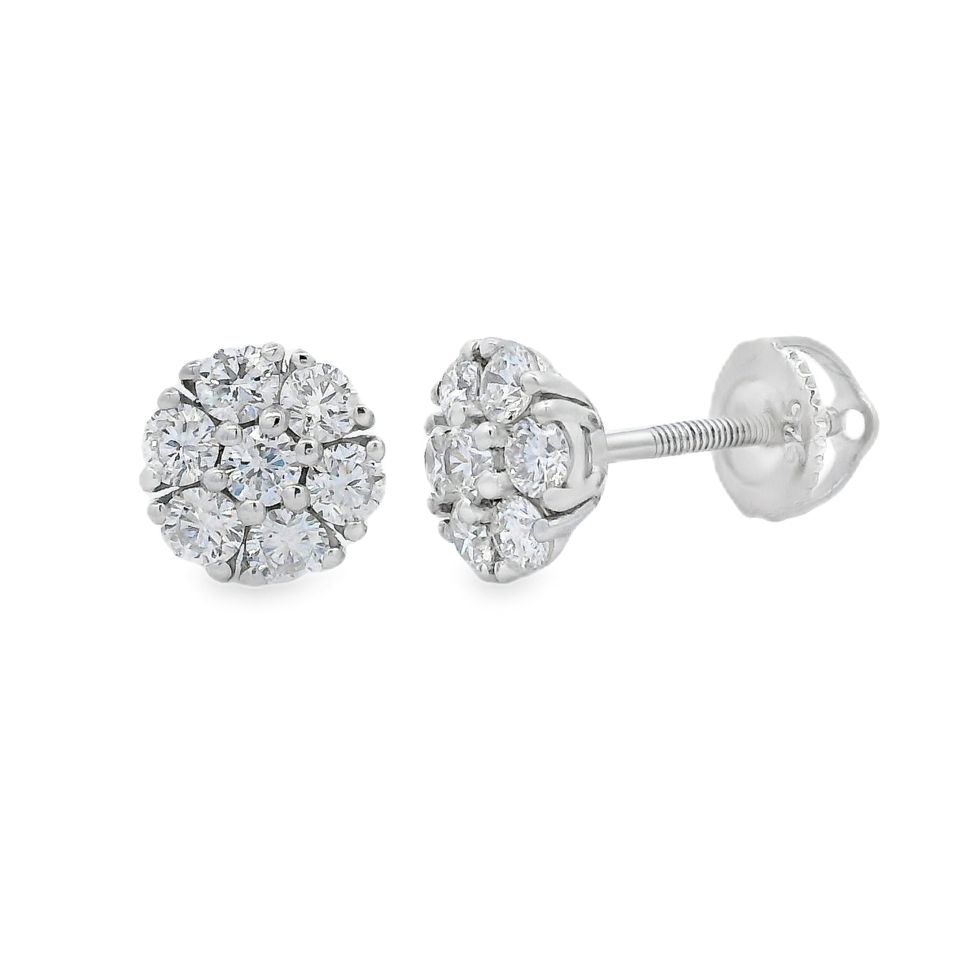 .95ct Lab Grown Diamond Earrings Sterling Silver Bids.com