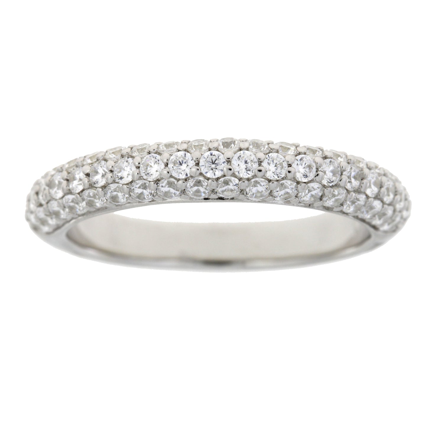 Cubic Zirconium Wedding Band Ring Sterling Silver Bids.com