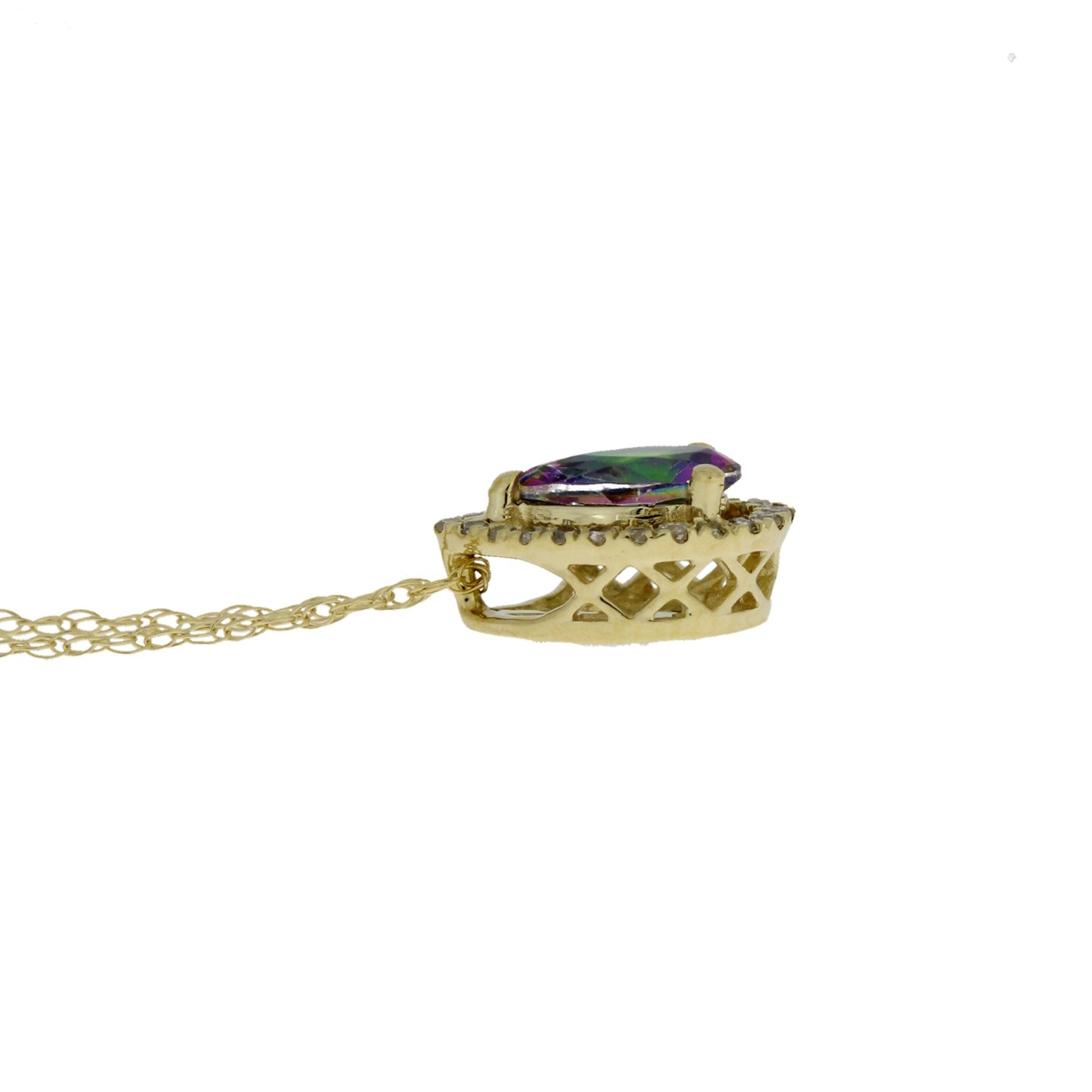 Treated Topaz Diamond Fashion Pendants 14KT Yellow Gold Bids.com