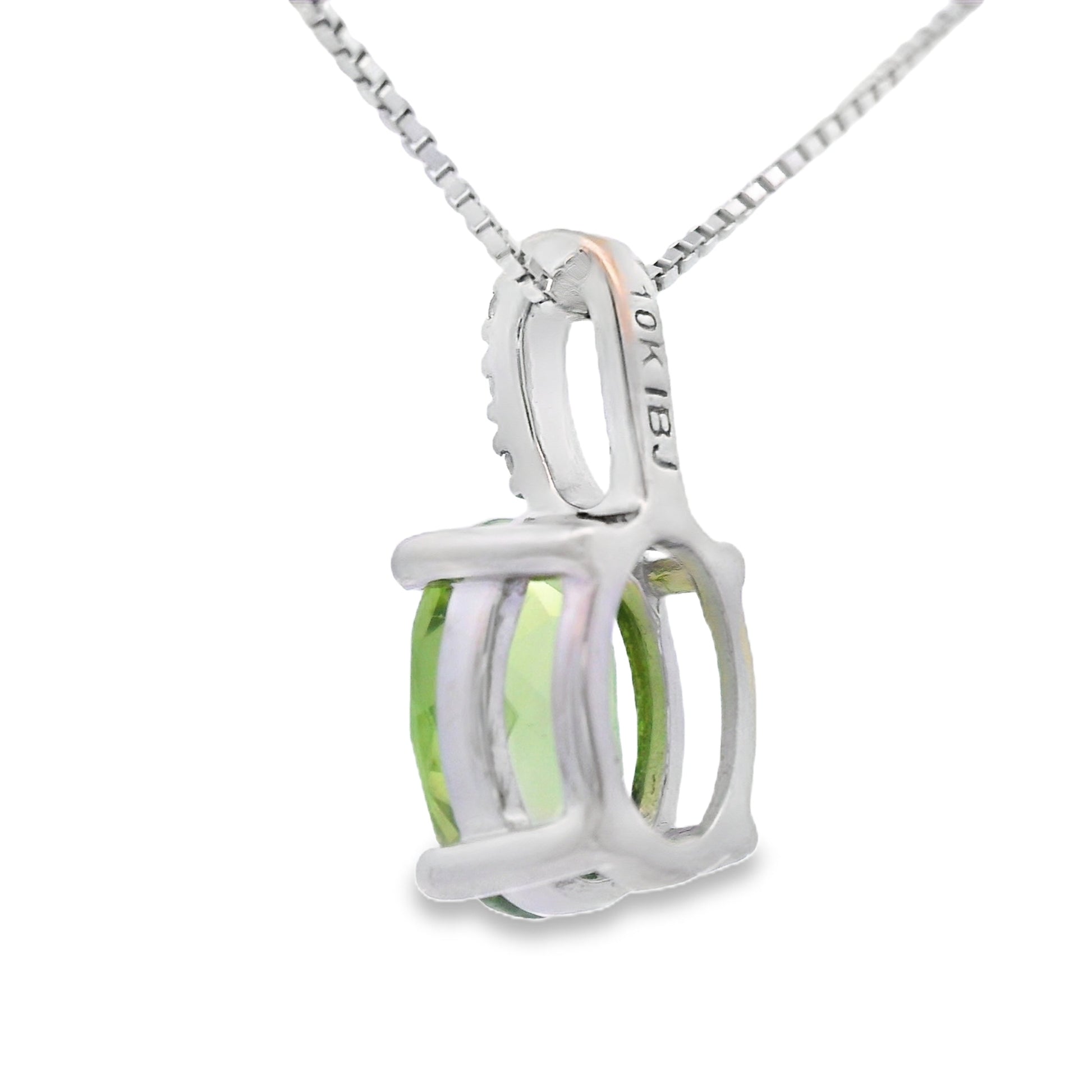 1.34ct Peridot Diamond Fashion Pendants 10KT White Gold Bids.com