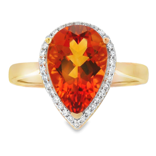 Genuine 2.93ct Citrine Diamond Ring 14KT Yellow Gold Bids.com