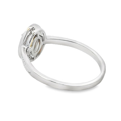 Natural .47ct Citrine Diamond Ring 10KT White Gold Bids.com