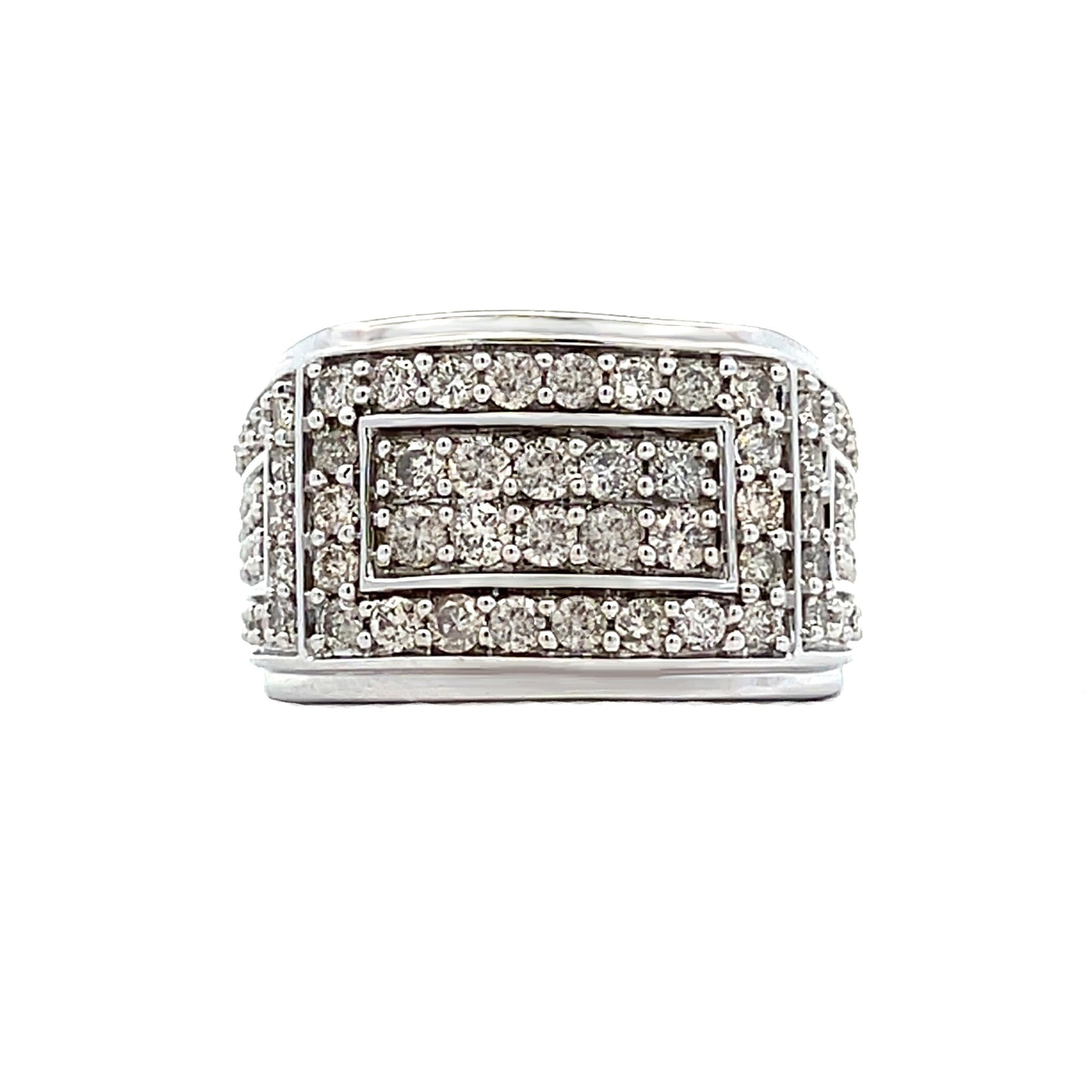 Natural 2.04ct Diamond Mens Ring 10KT White Gold Bids.com