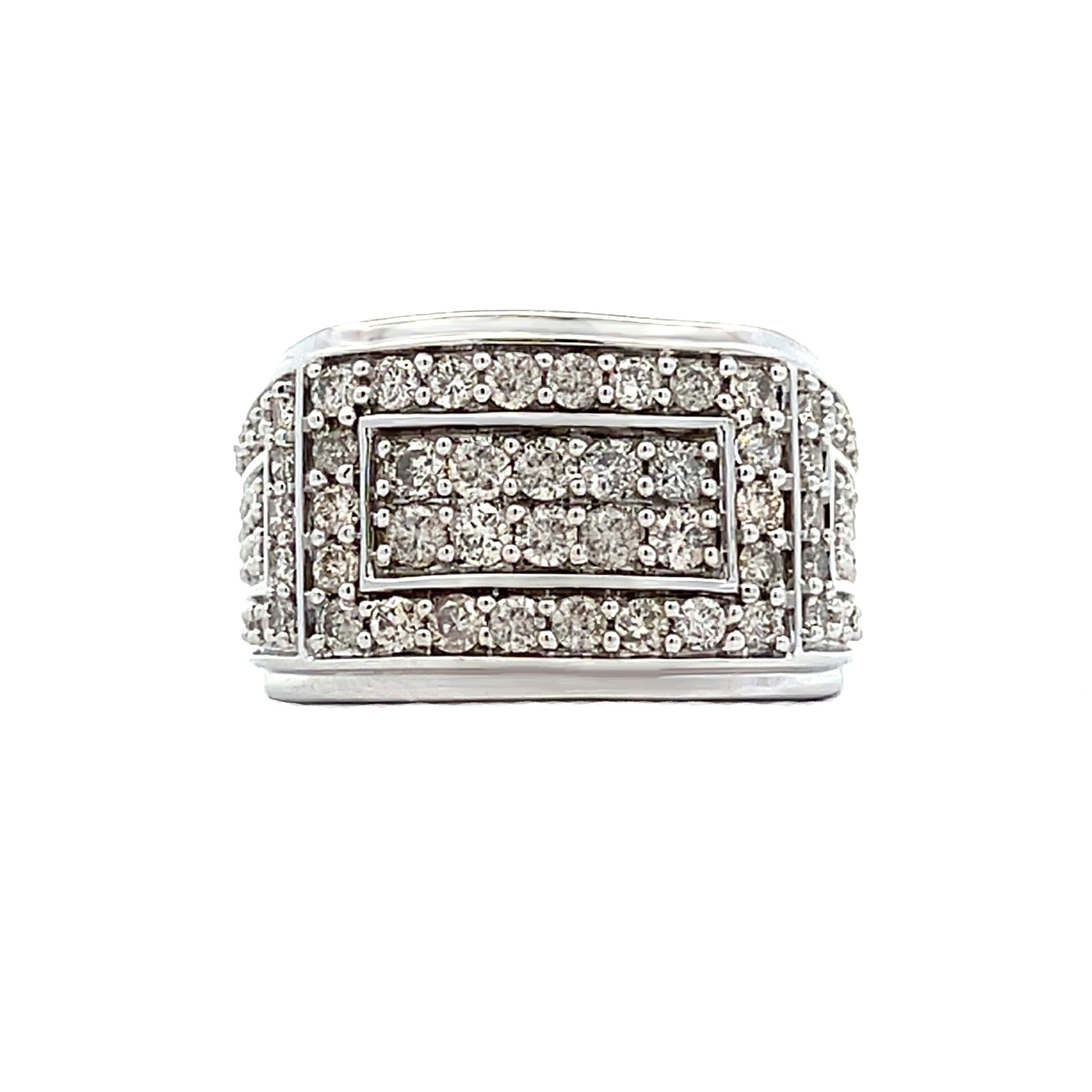 Natural 2.04ct Diamond Mens Ring 10KT White Gold Bids.com