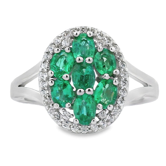 Natural 1.44ct Emerald Zircon Ring Sterling Silver Bids.com