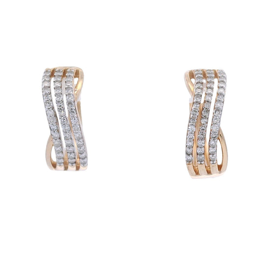 Natural .25ct Hoop Earrings Gold plated Sterling Silver Bids.com
