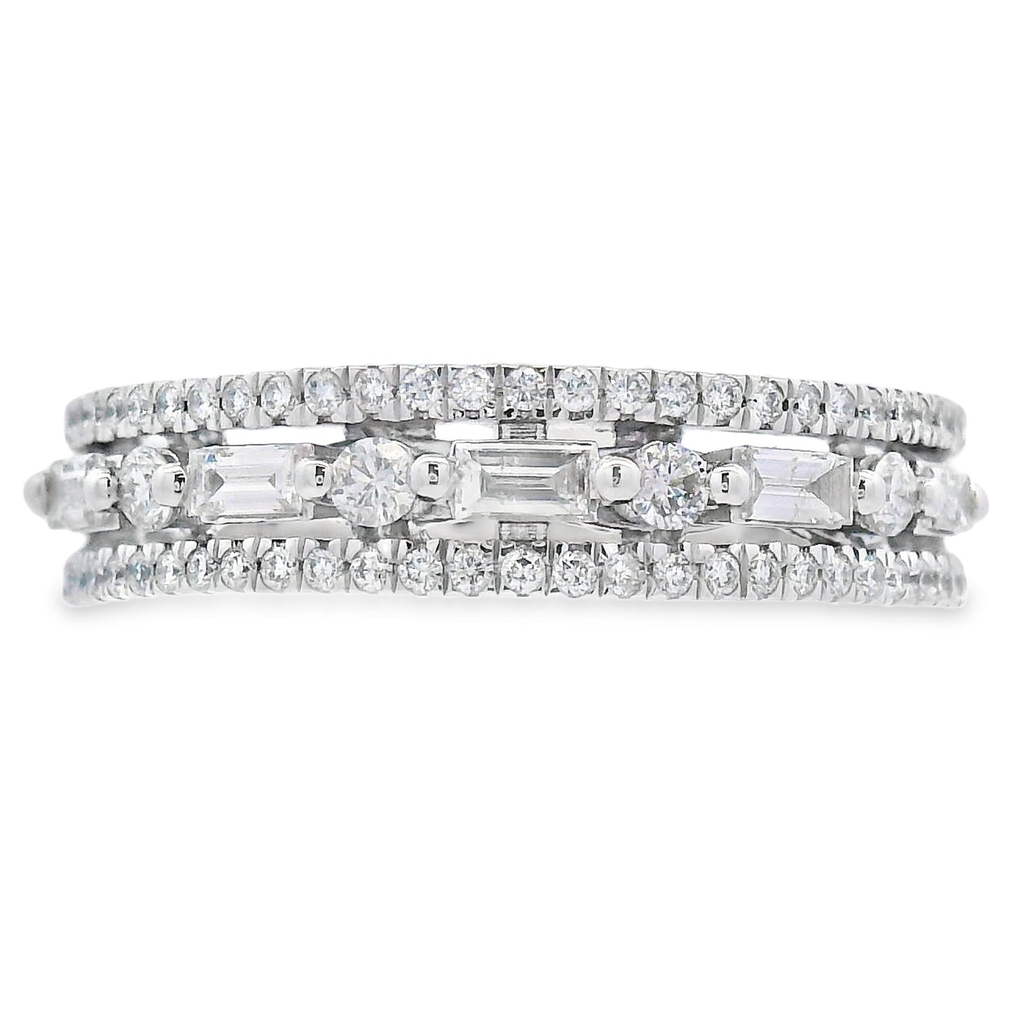 .50ct Diamond Fashion band rings 14KT White Gold Bids.com