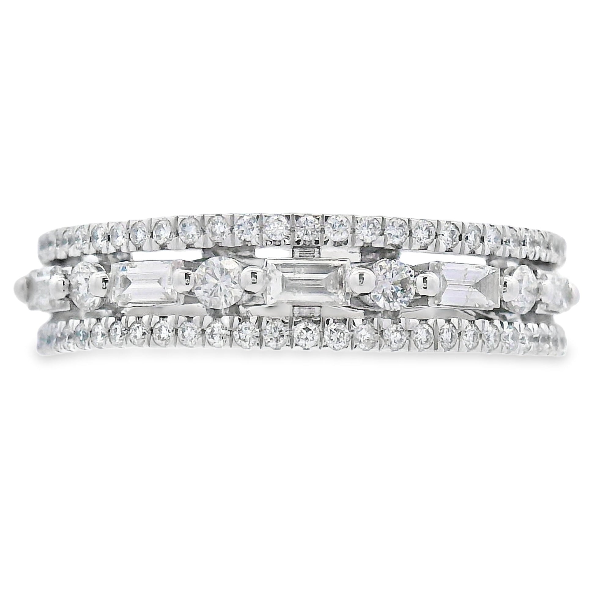 .50ct Diamond Fashion band rings 14KT White Gold Bids.com