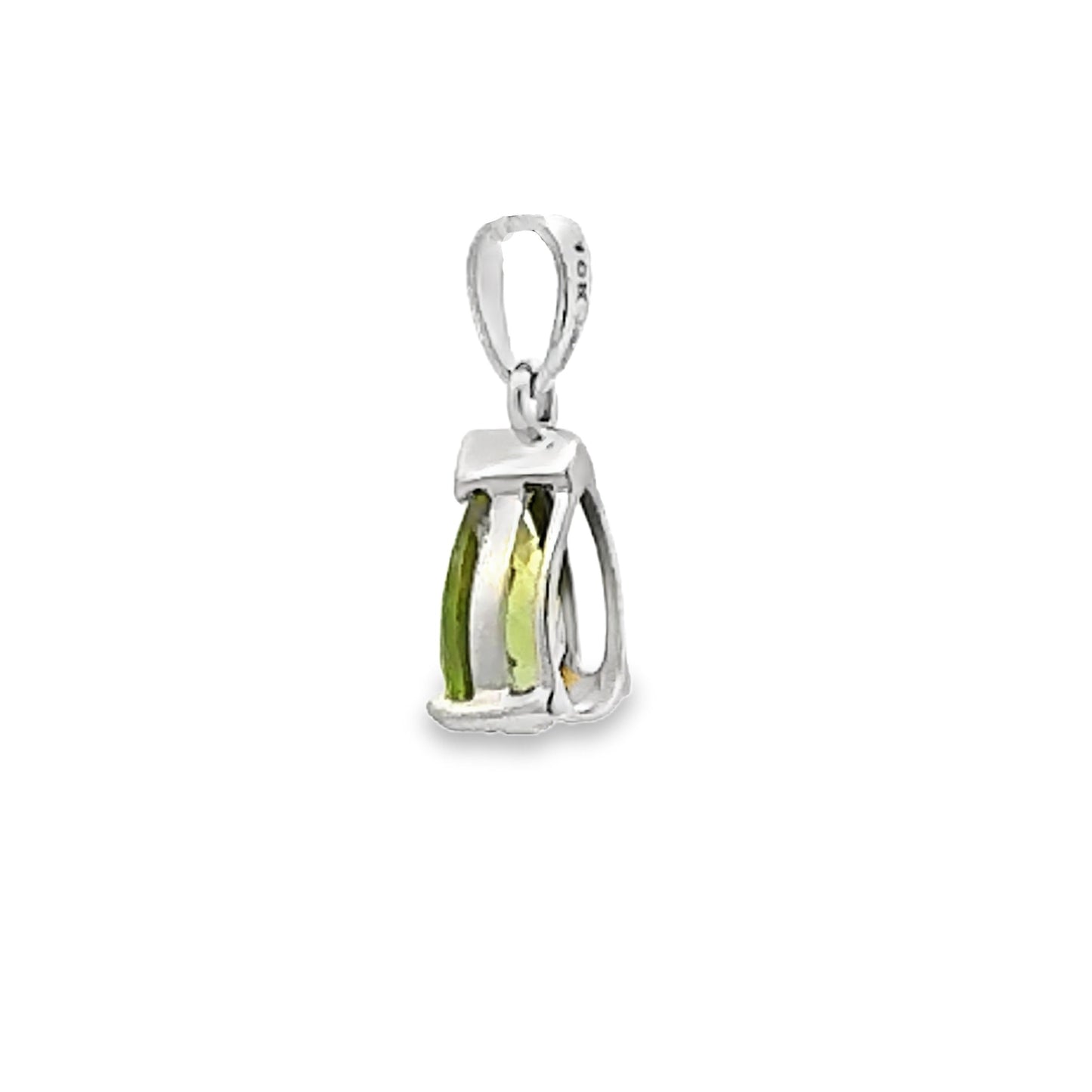 Natural .83ct Peridot Fashion Pendants 10KT White Gold Bids.com