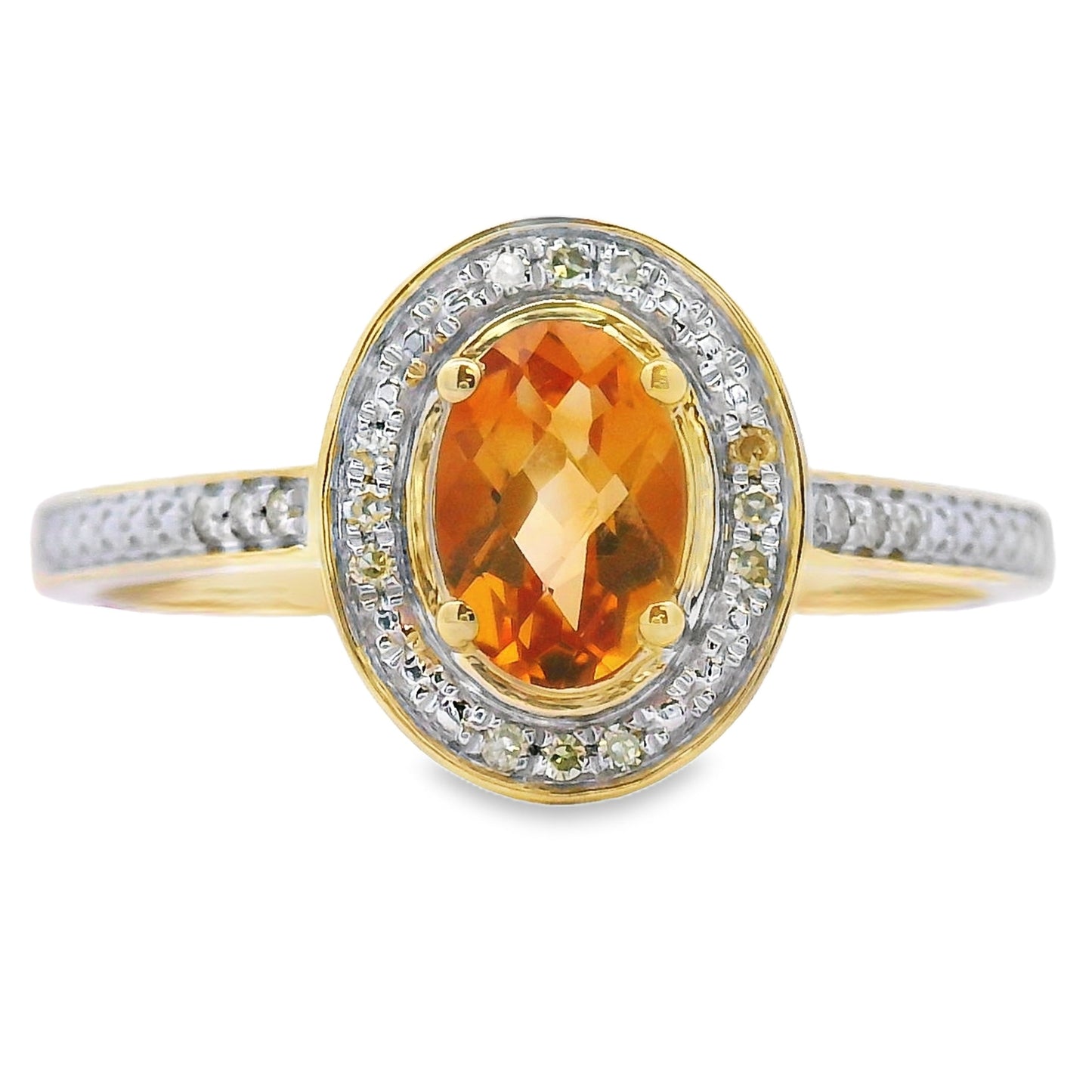 Natural .51ct Citrine Diamond Ring 10KT Yellow Gold Bids.com