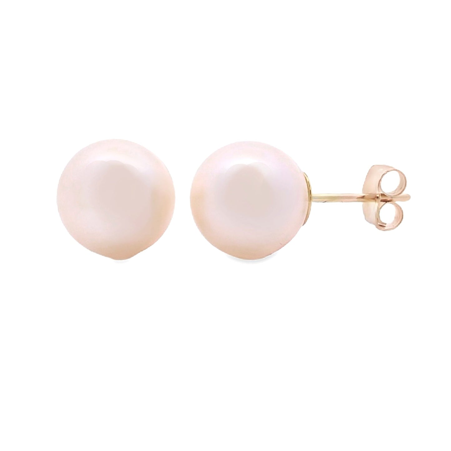 Genuine FW Pearl Stud Earrings 14KT Yellow Gold Bids.com