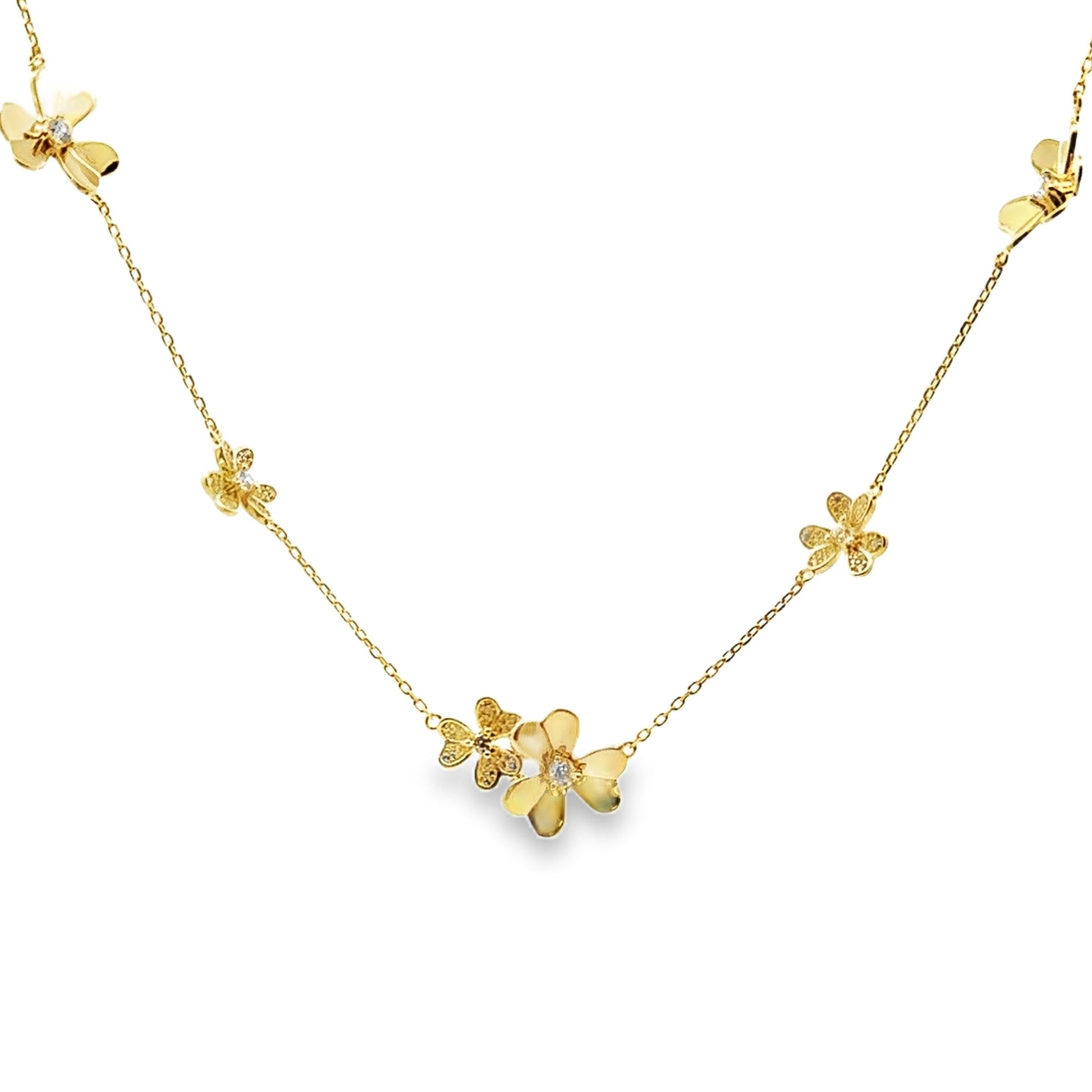Genuine Cubic Zirconia Flower Pendant Sterling Silver Bids.com