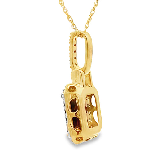 1.31ct Garnet Diamond Fashion Pendants 10KT Yellow Gold Bids.com