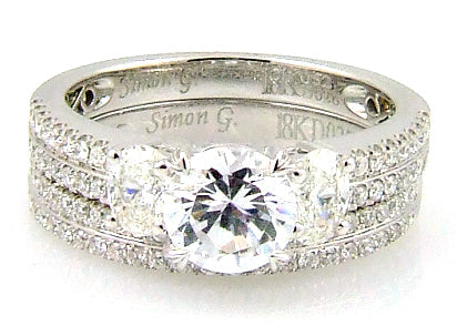 Natural 1.05ct Engagement Ring Set 18KT White Gold Bids.com