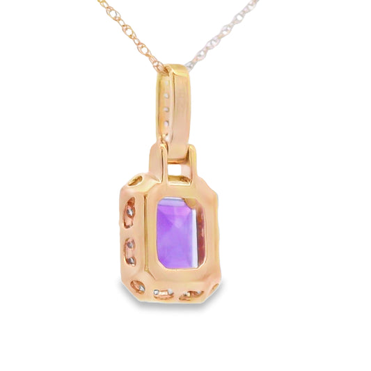Amethyst Diamond Fashion Pendants 10KT Yellow Gold Bids.com