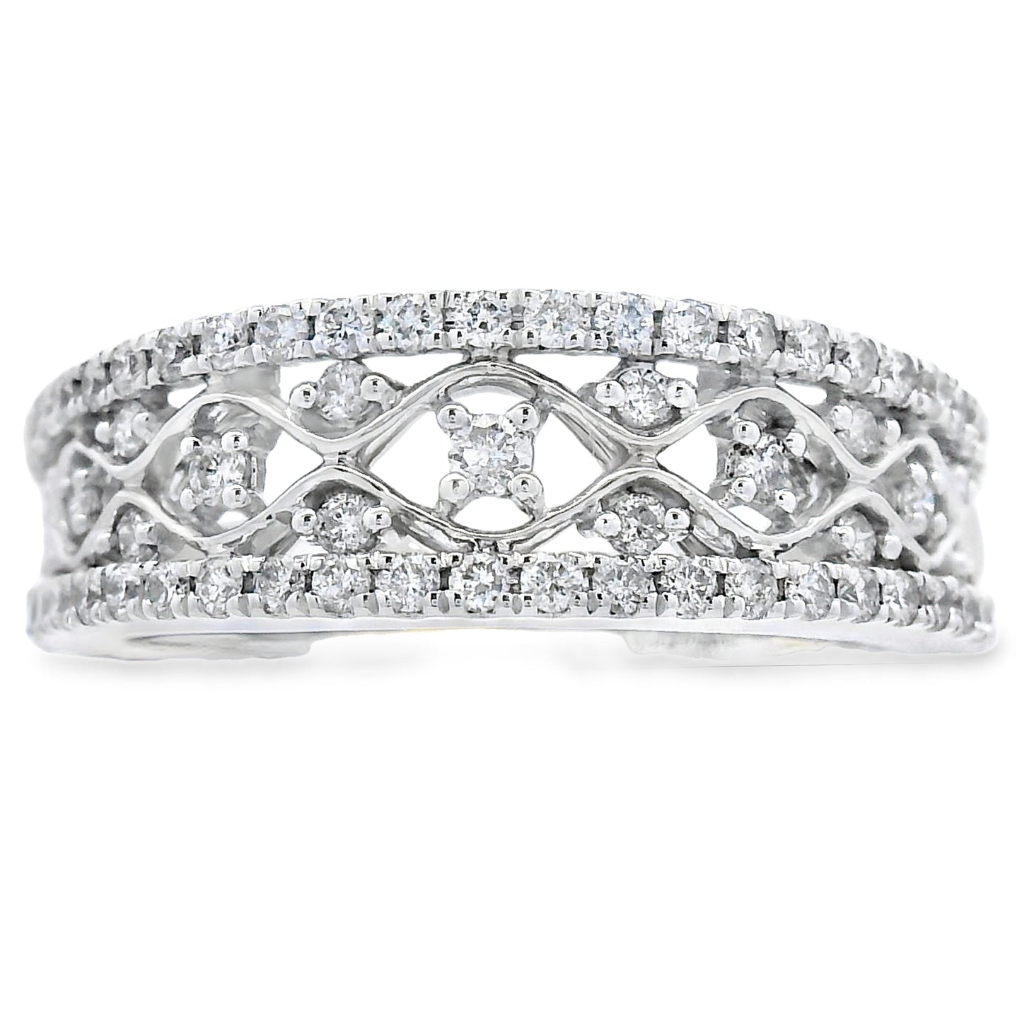 .50ct Diamond Fashion band rings 10KT White Gold Bids.com