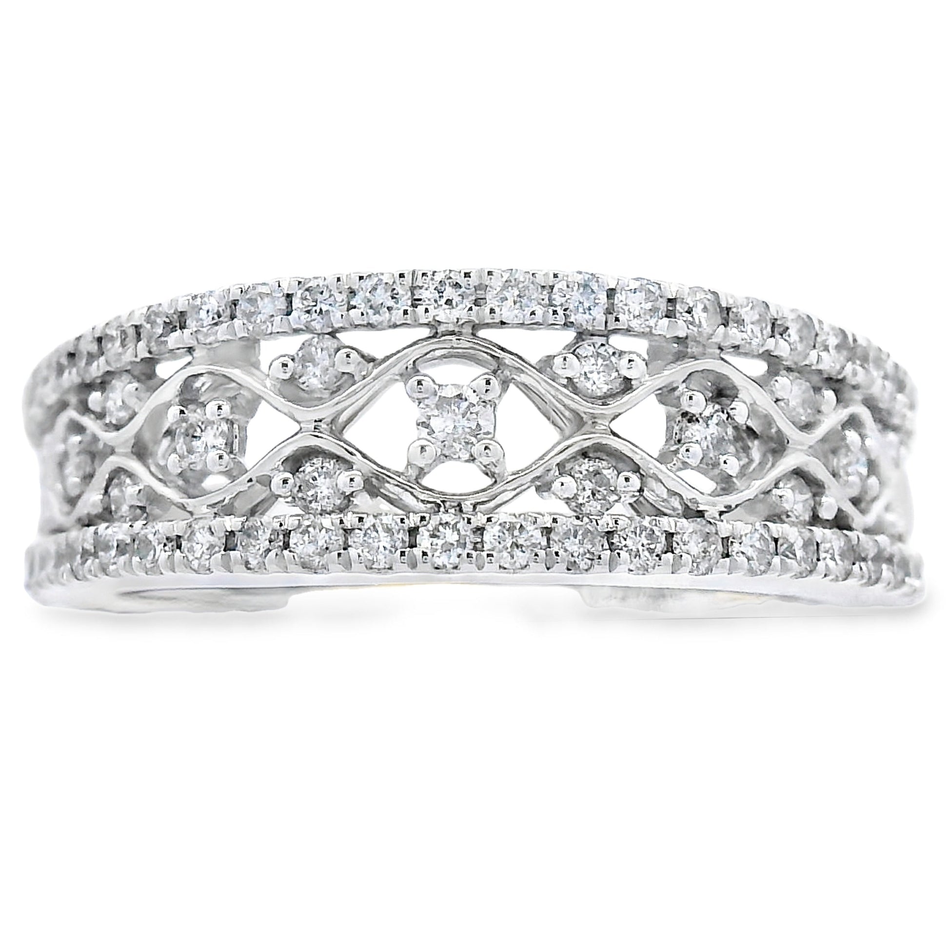 .50ct Diamond Fashion band rings 10KT White Gold Bids.com