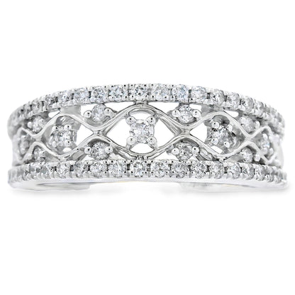 .50ct Diamond Fashion band rings 10KT White Gold Bids.com