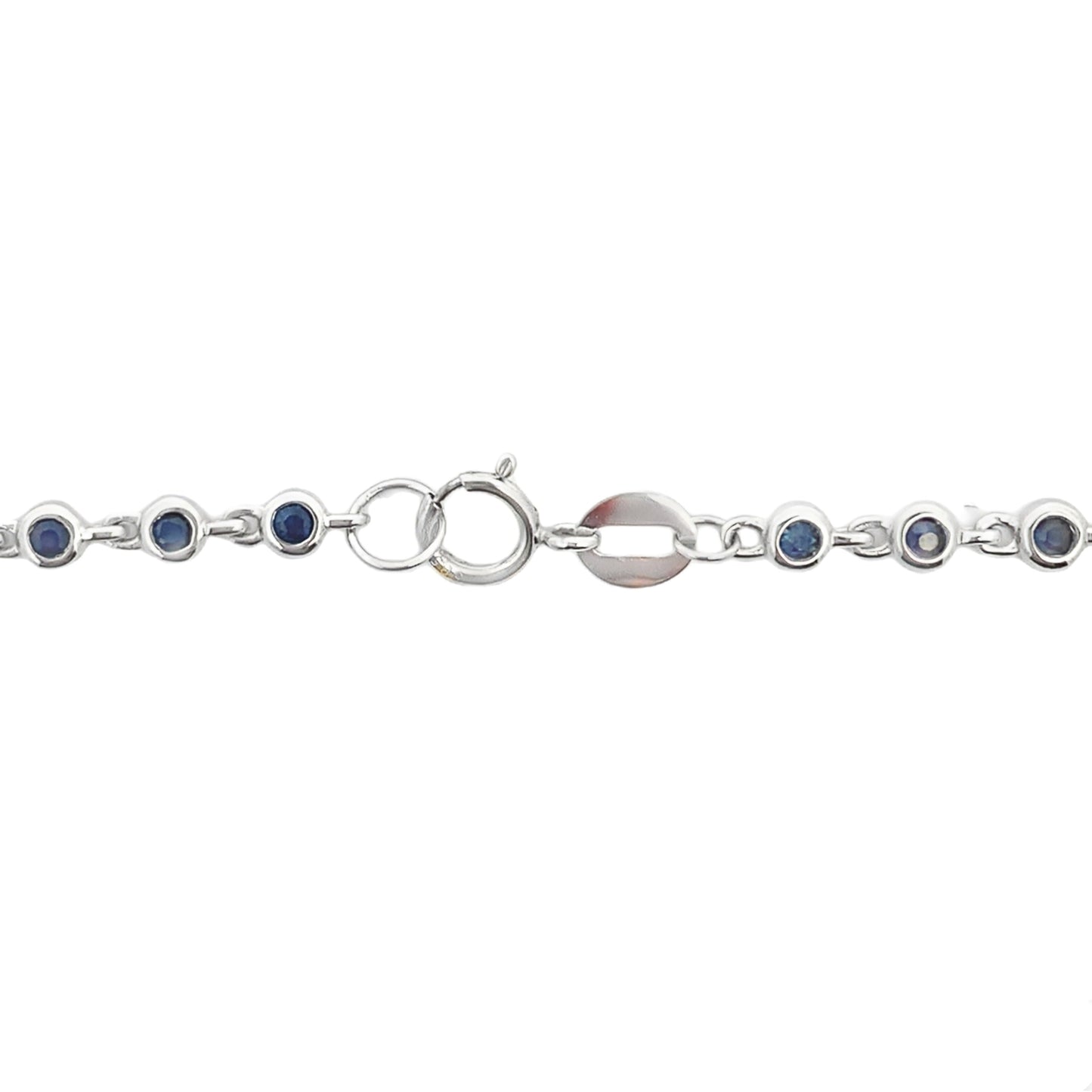 Natural .87ct Sapphire Diamond Bracelet 14KT White Gold Bids.com
