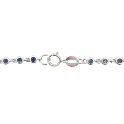 Natural .87ct Sapphire Diamond Bracelet 14KT White Gold Bids.com
