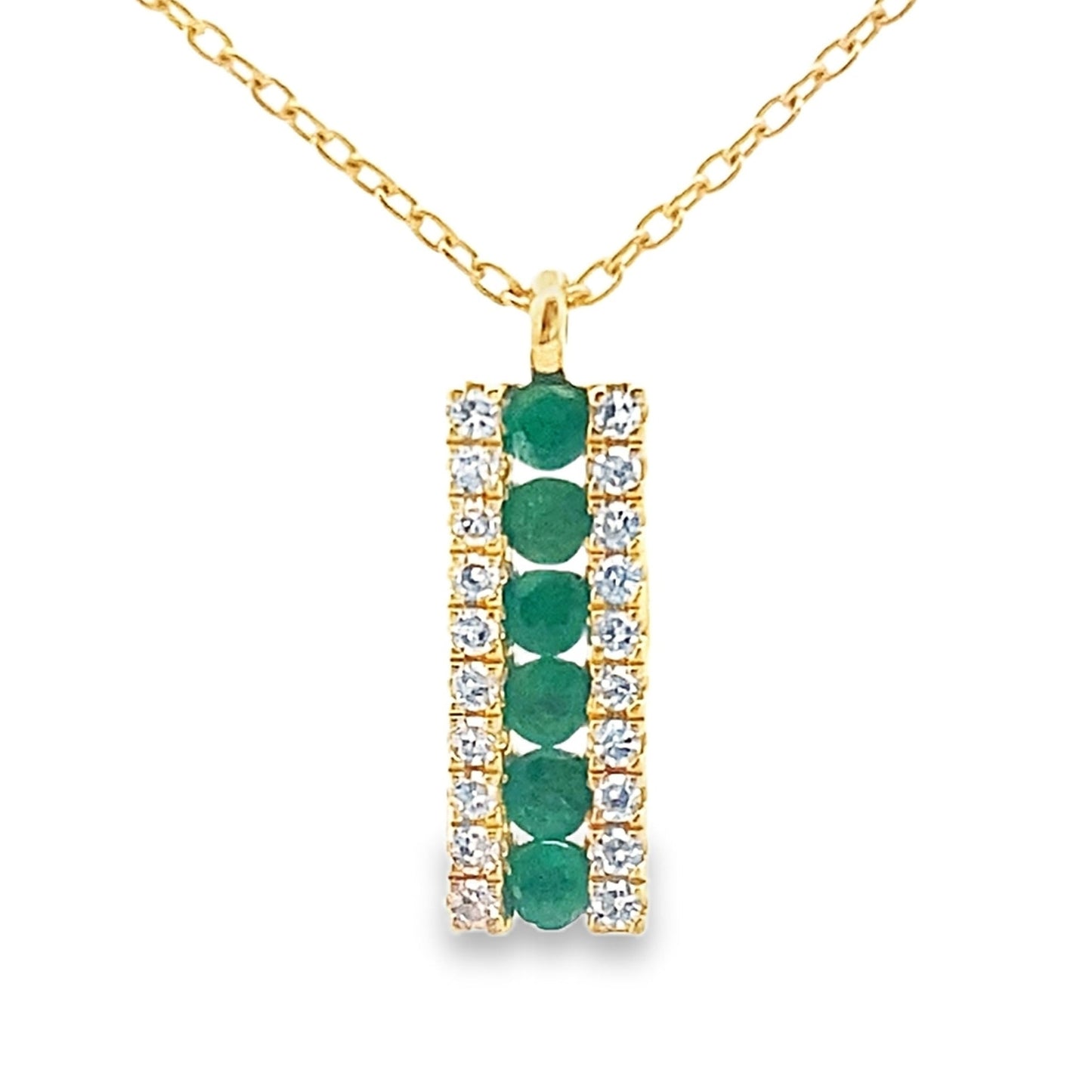 .30ct Emerald Diamond Fashion Pendants 14KT Yellow Gold Bids.com