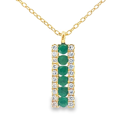.30ct Emerald Diamond Fashion Pendants 14KT Yellow Gold Bids.com