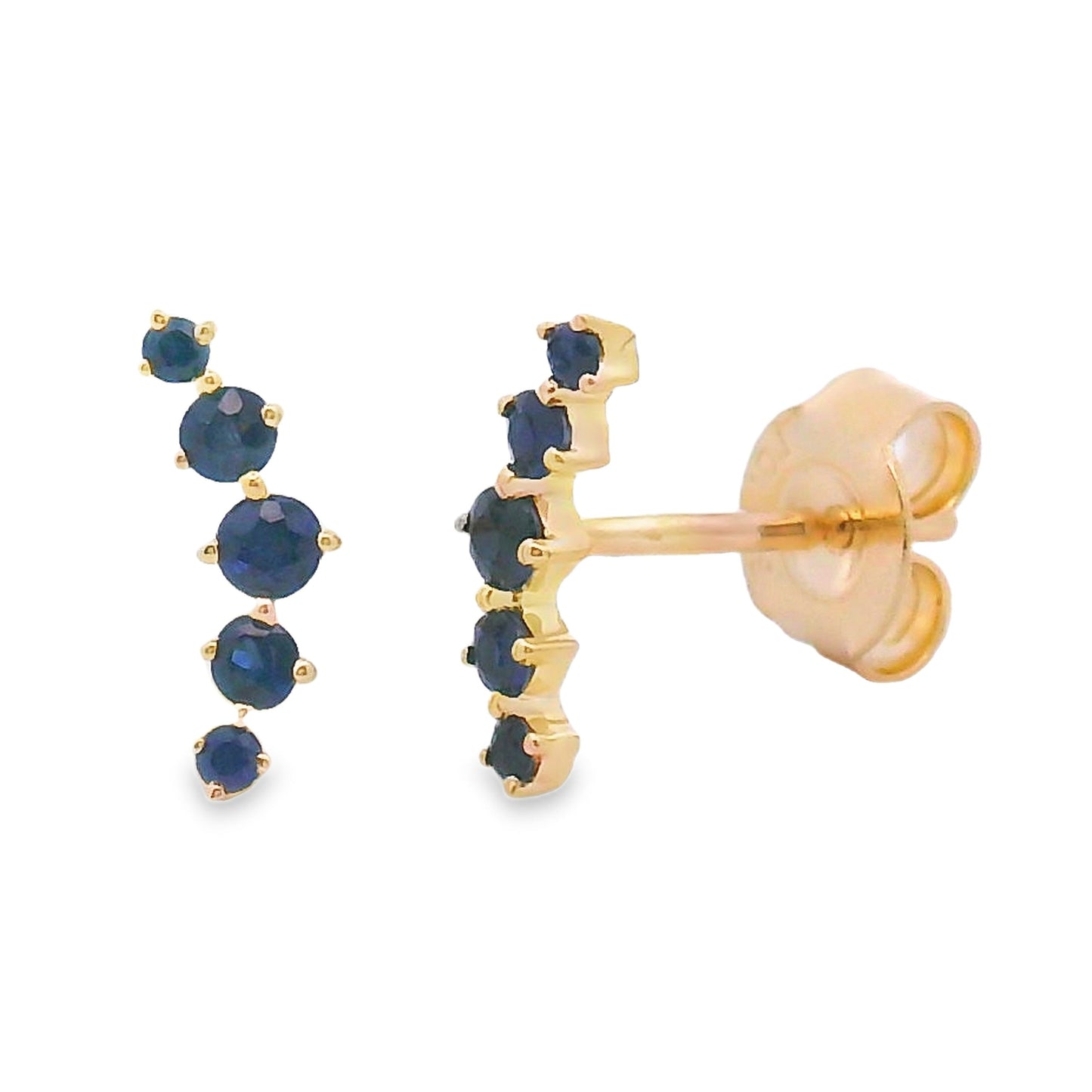 Genuine .24ct Sapphire Earrings 14KT Yellow Gold Bids.com