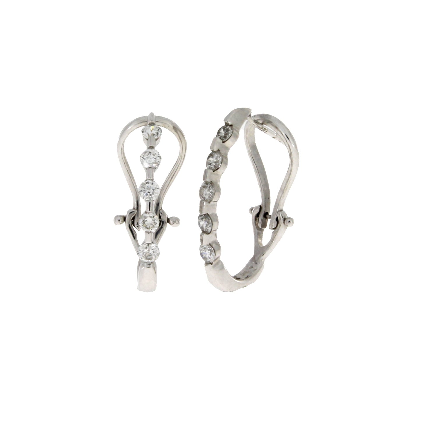 Genuine 1.00ct Diamond Hoop Earrings 14KT White Gold Bids.com