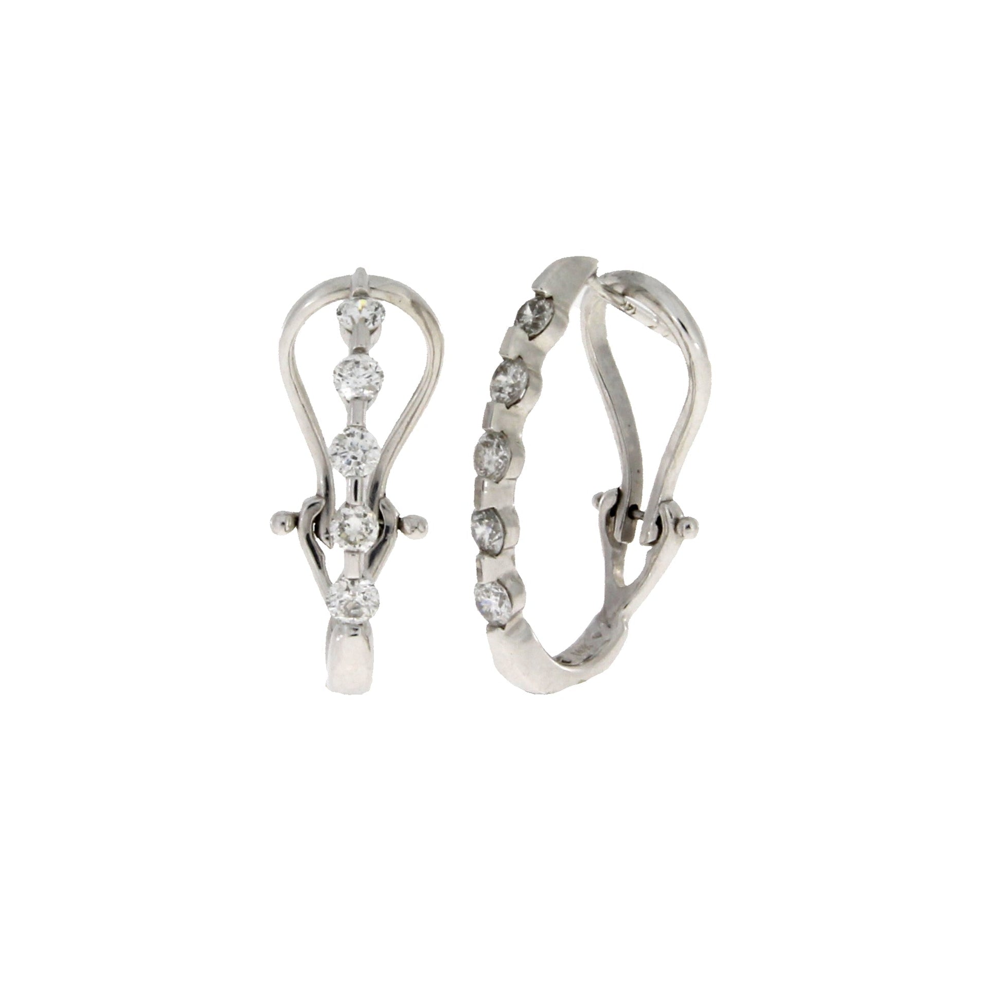 Genuine 1.00ct Diamond Hoop Earrings 14KT White Gold Bids.com