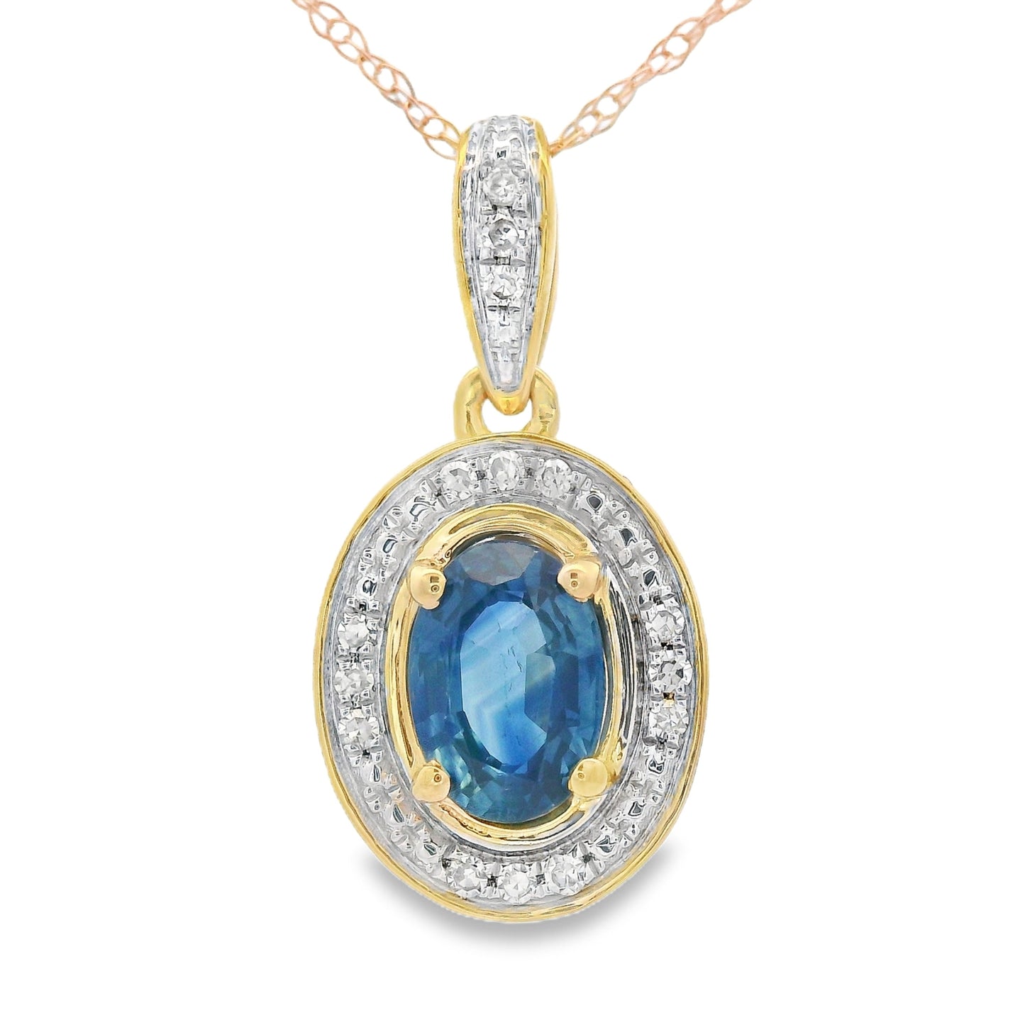 Sapphire Diamond Fashion Pendants 10KT Yellow Gold Bids.com