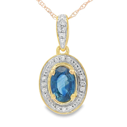 Sapphire Diamond Fashion Pendants 10KT Yellow Gold Bids.com