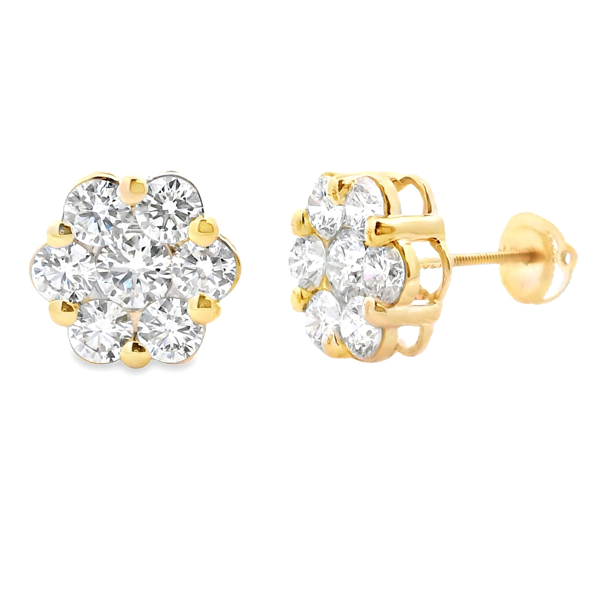 3.93ct Lab Grown Diamond Earrings 14KT Yellow Gold Bids.com