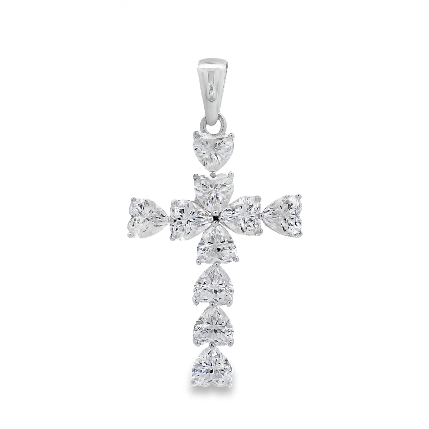 Moissanite Cross Religious Pendant Sterling Silver Bids.com
